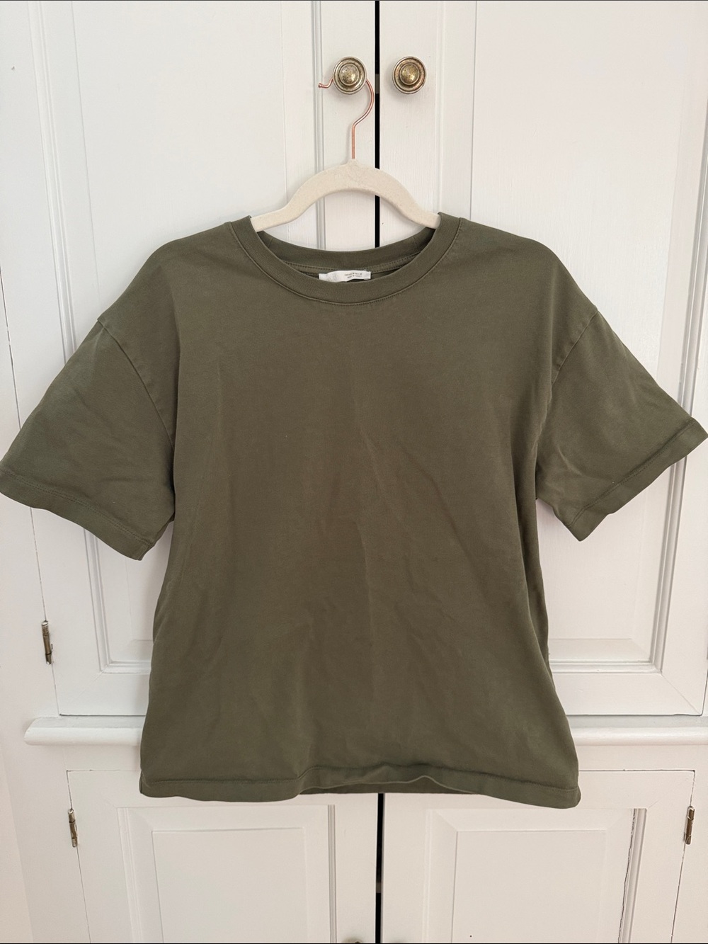 Zara Muted Olive Crewneck Top